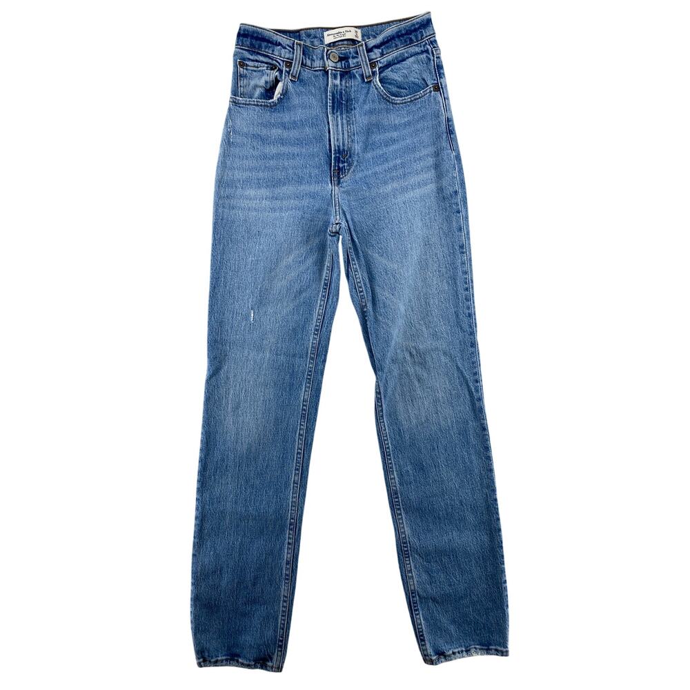 Abercrombie & Fitch The '90s Straight Ultra High Rise Jeans Women's 26 Light - Picture 2 of 7